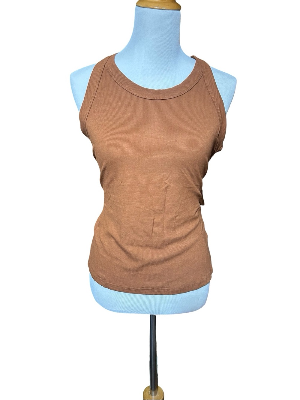 Women's Ribbed Tank Top in Brown